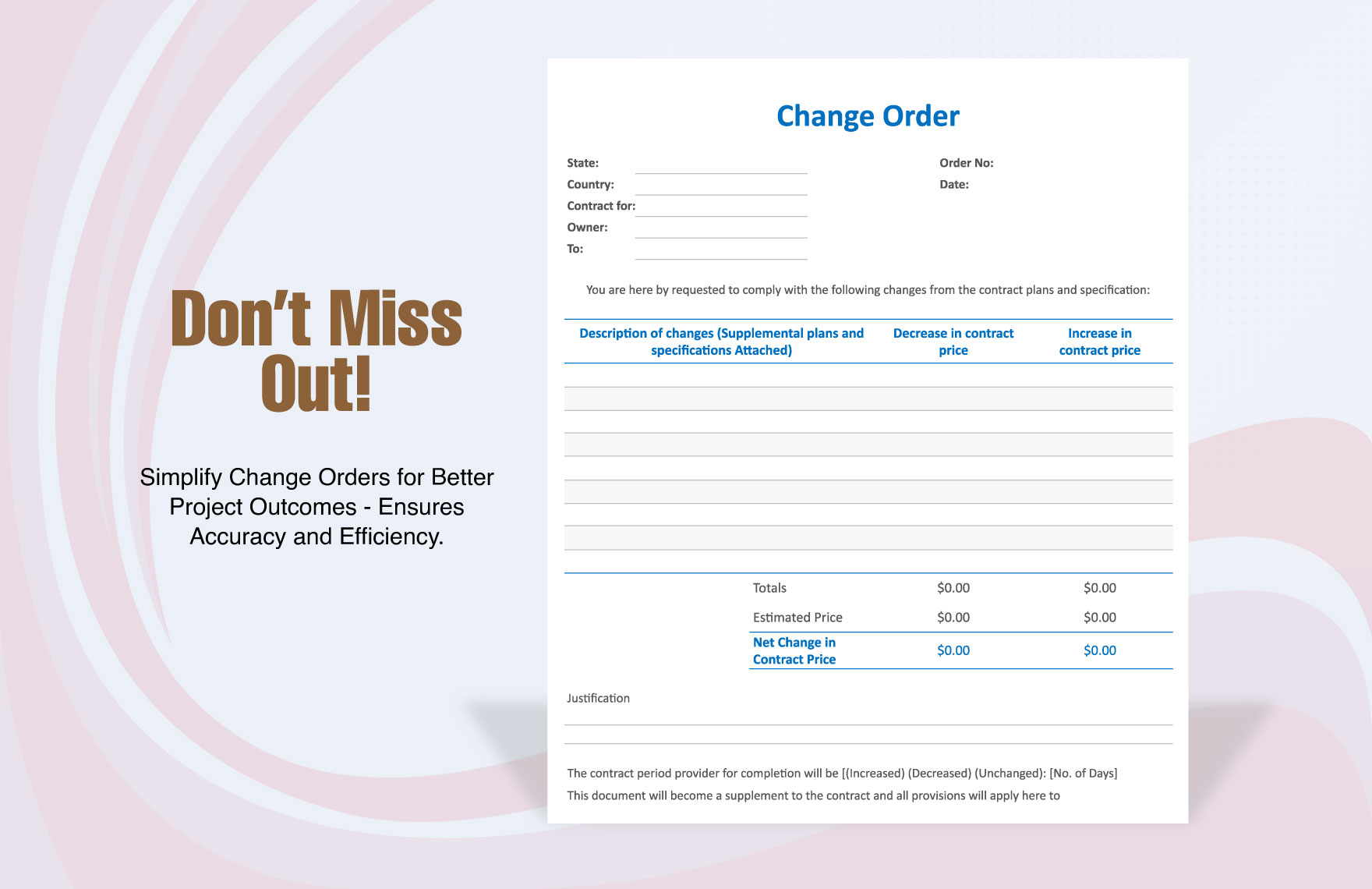 Change Order Template