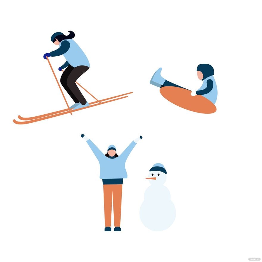 Winter Activities Vector in Illustrator, EPS, SVG, JPG, PNG