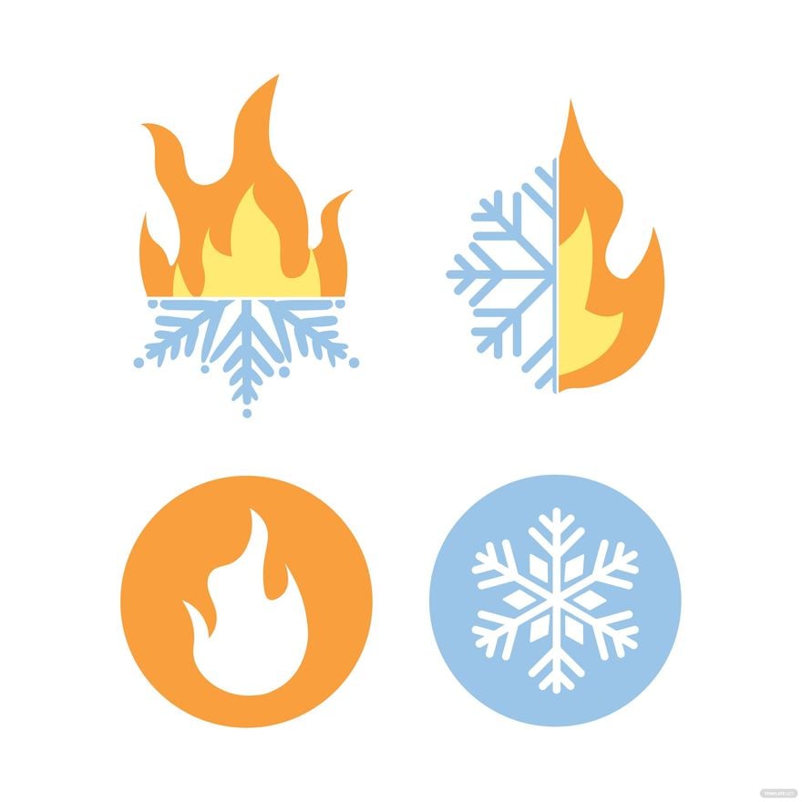 Flame and Snowflake Vector