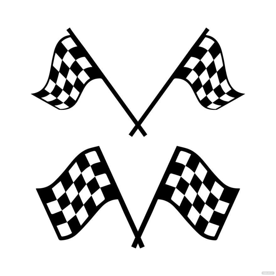 Checkered Waving Flag Vector