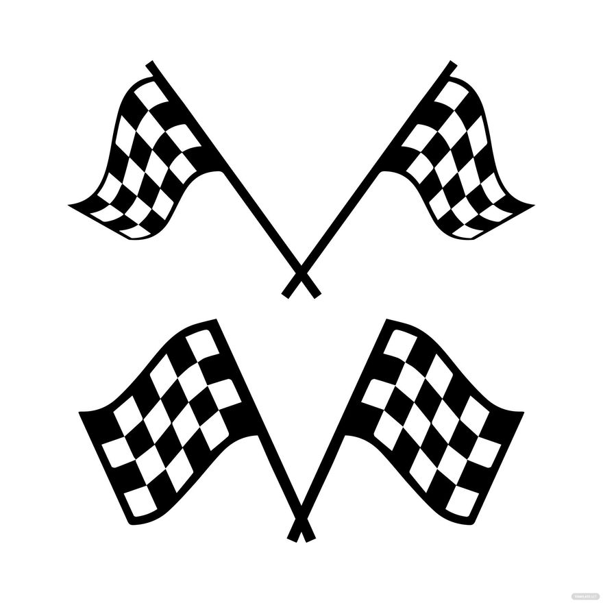 Checkered Waving Flag Vector