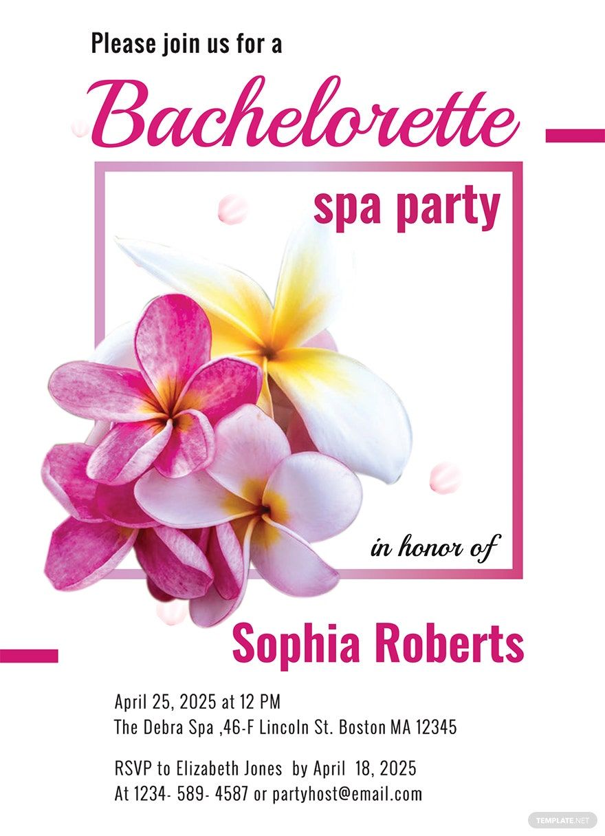 Bachelorette Spa Party Invitation Template