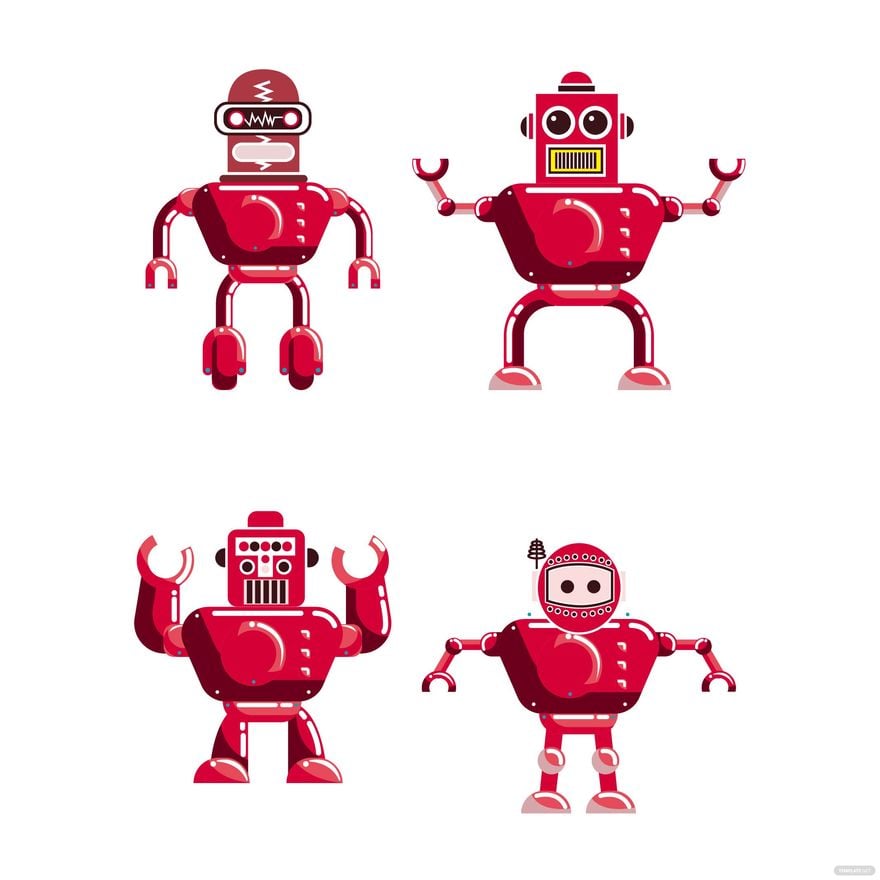 Free Red Robot Vector