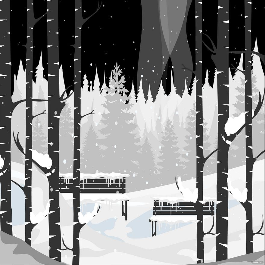 Black and White Winter Vector