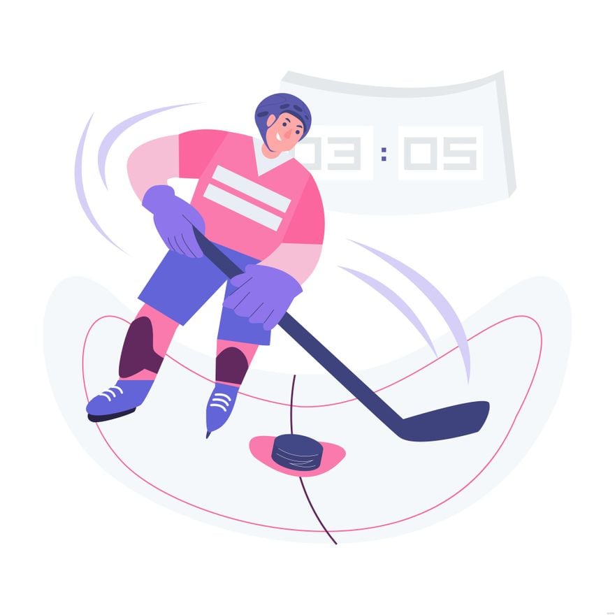 Hockey Illustration in Illustrator, EPS, SVG, JPG, PNG