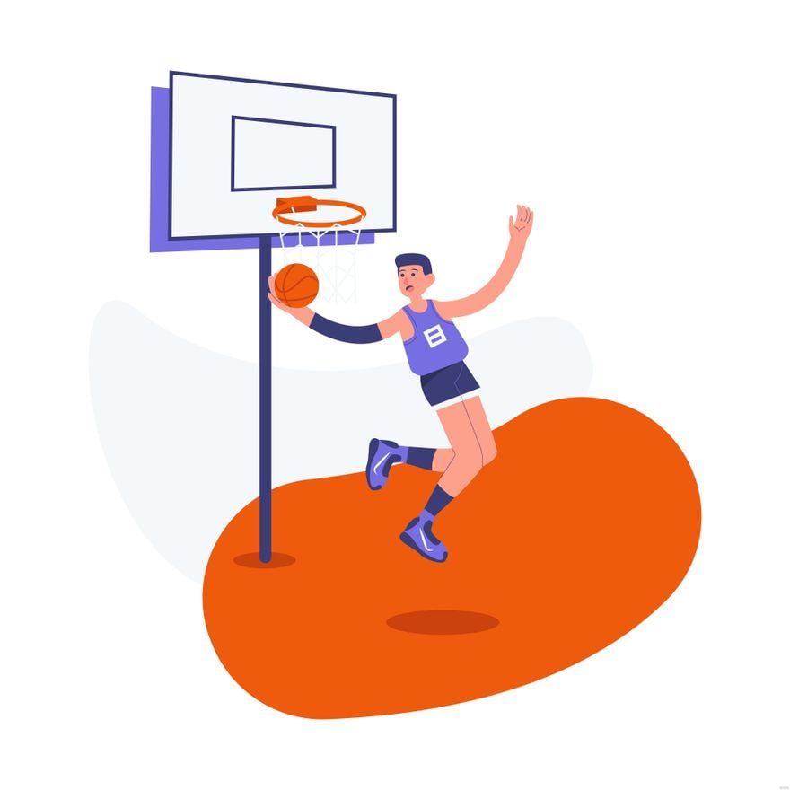 Basketball Illustration in Illustrator, EPS, SVG, JPG, PNG