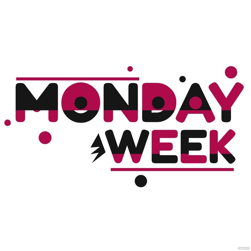 Free Week Monday Vector in Illustrator, EPS, PNG
