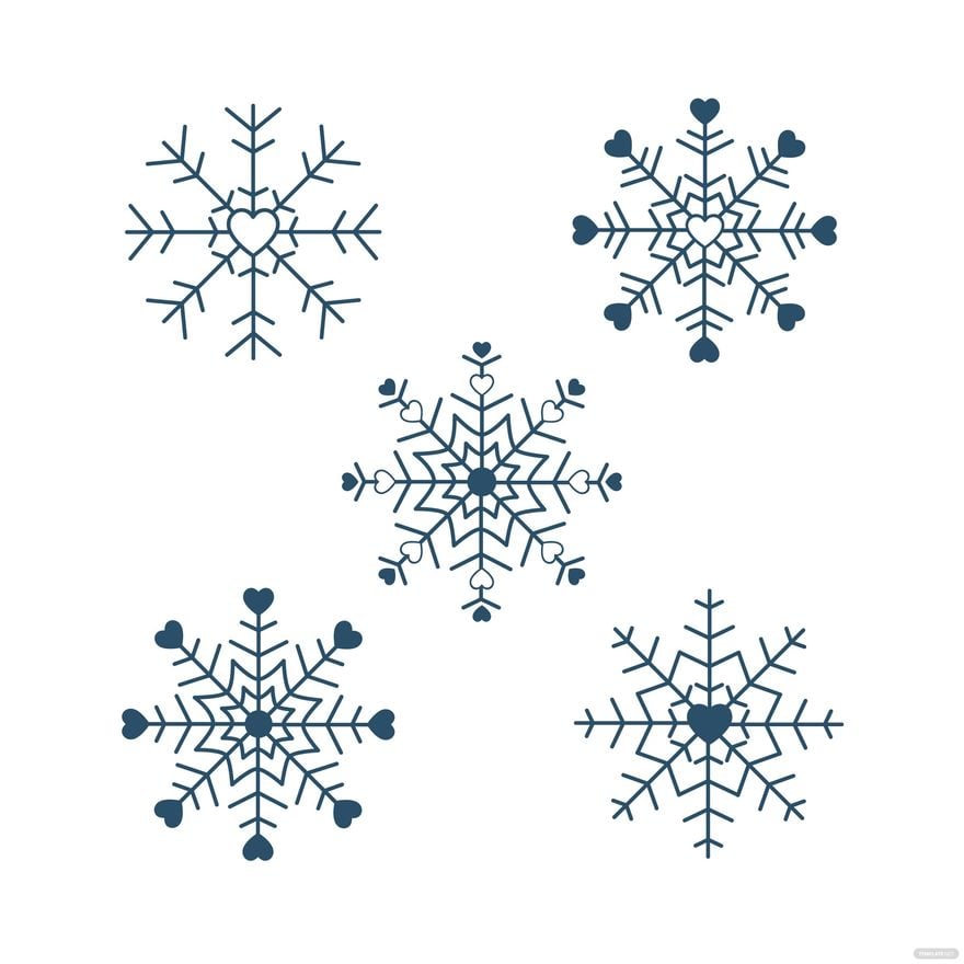 Heart Snowflake Vector in Illustrator, EPS, SVG, JPG, PNG