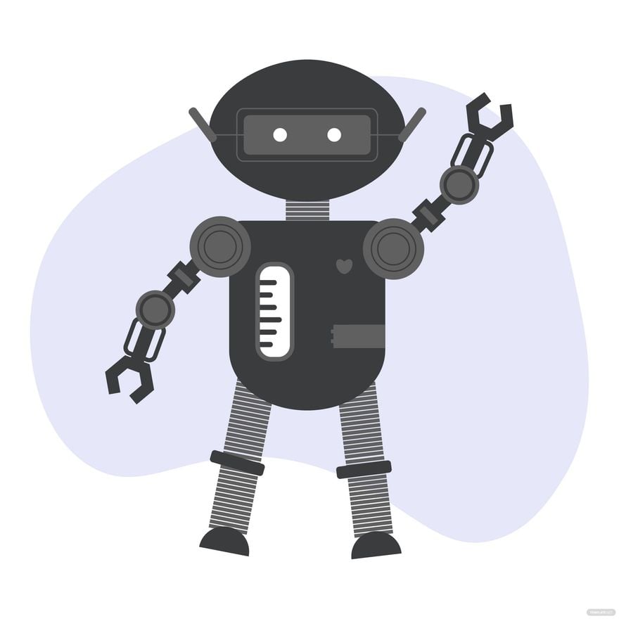 Free Black Robot Vector in Illustrator, EPS, SVG, JPG, PNG