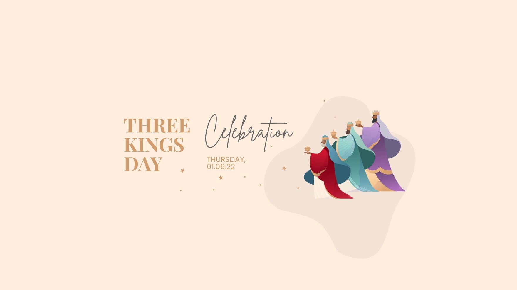 Free Three Kings Day Celebration Youtube Banner Template
