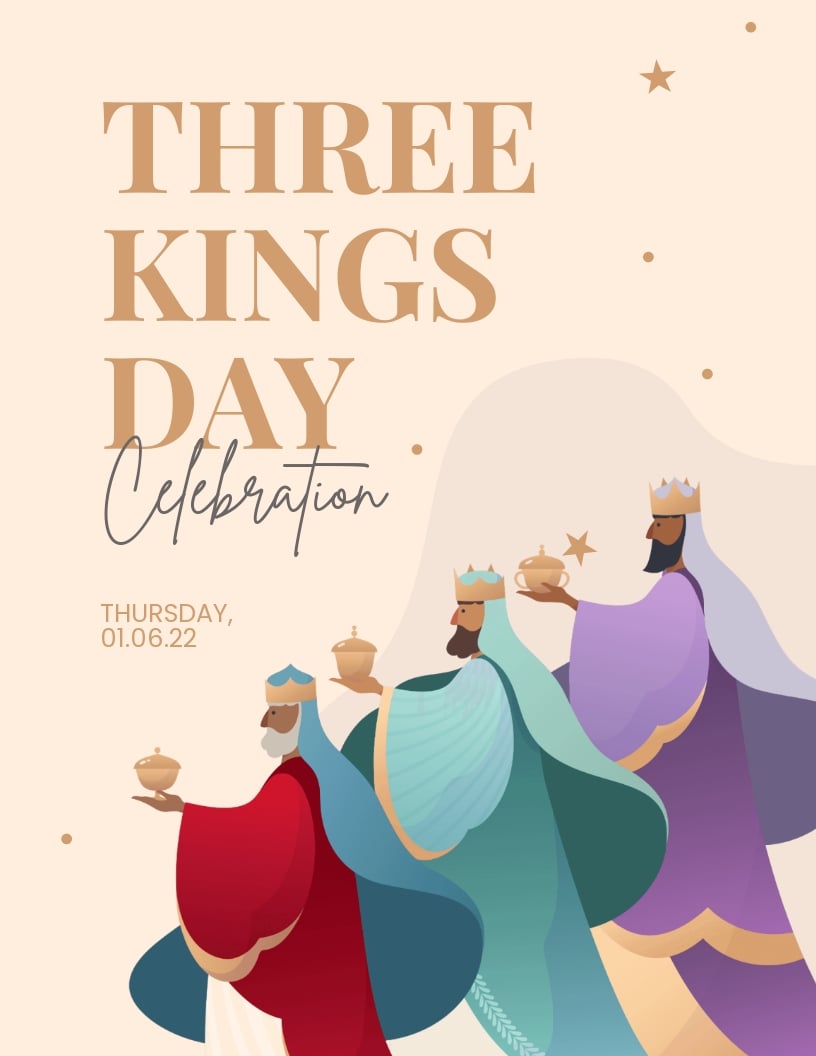Three Kings Day Celebration Flyer Template