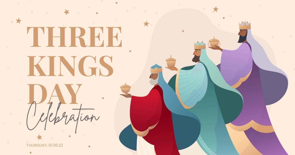 Free Three Kings Day Celebration Facebook Post Template