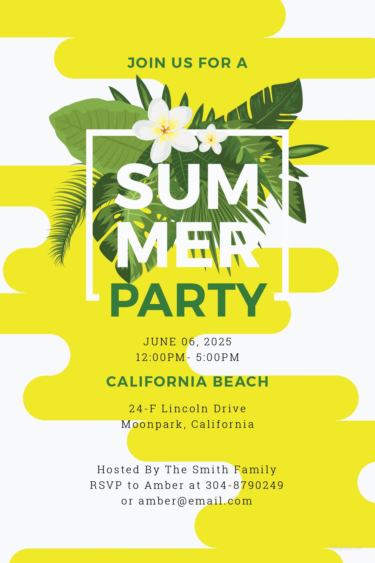 Free Summer Party Invitation Template in Microsoft Word, Microsoft