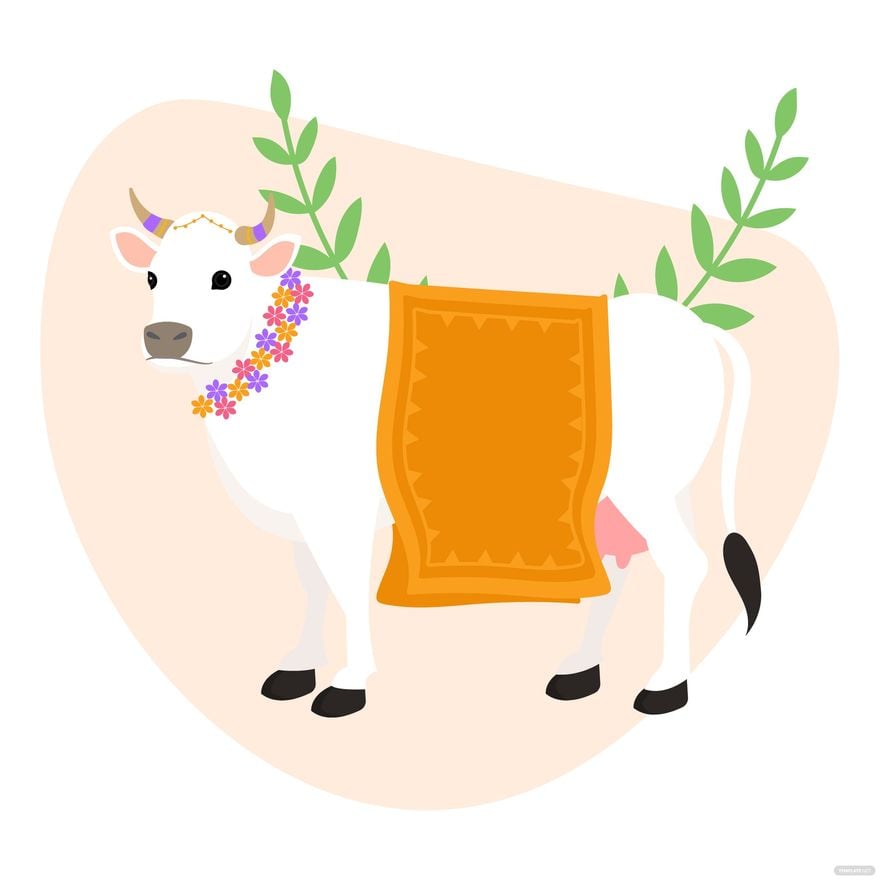 Free Pongal Cow Vector - EPS, Illustrator, JPG, PNG, SVG 
