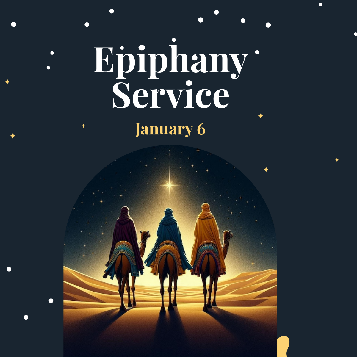 Free Epiphany Service Linkedin Post Template to Edit Online