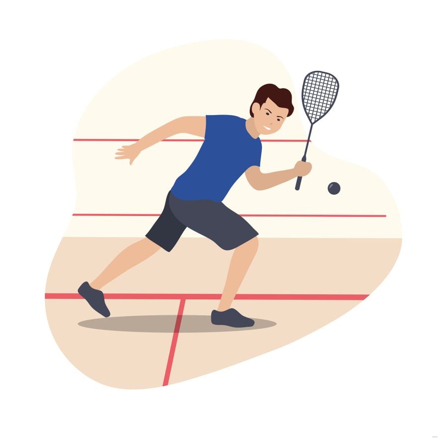 Squash Sport Illustration in Illustrator, EPS, SVG, JPG, PNG