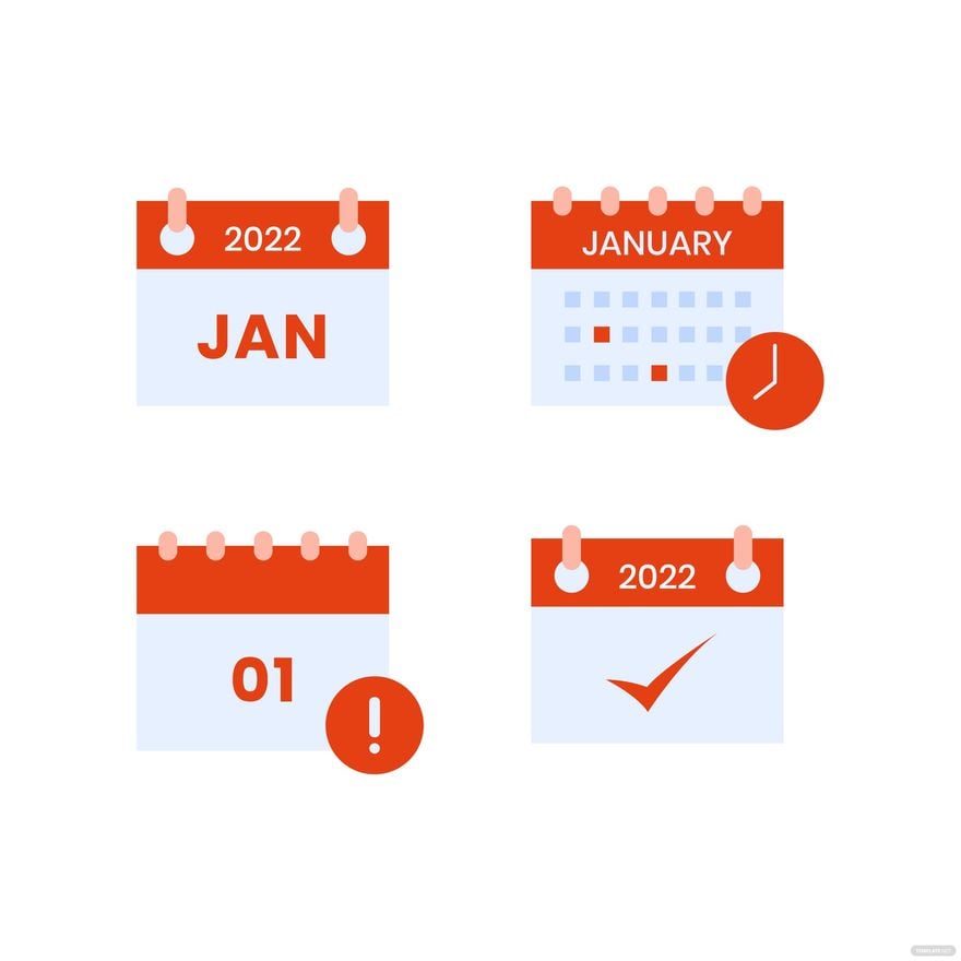 Free January 2022 Calendar Icon Vector in Illustrator, EPS, SVG, JPG, PNG