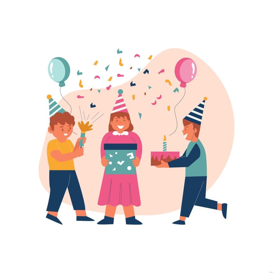 Kids Birthday Illustration in Illustrator, EPS, SVG, JPG, PNG