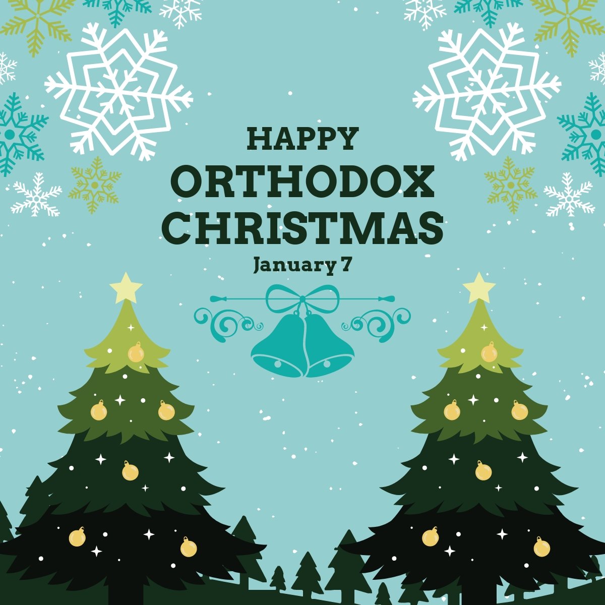 Happy Orthodox Christmas Linkedin Post Template