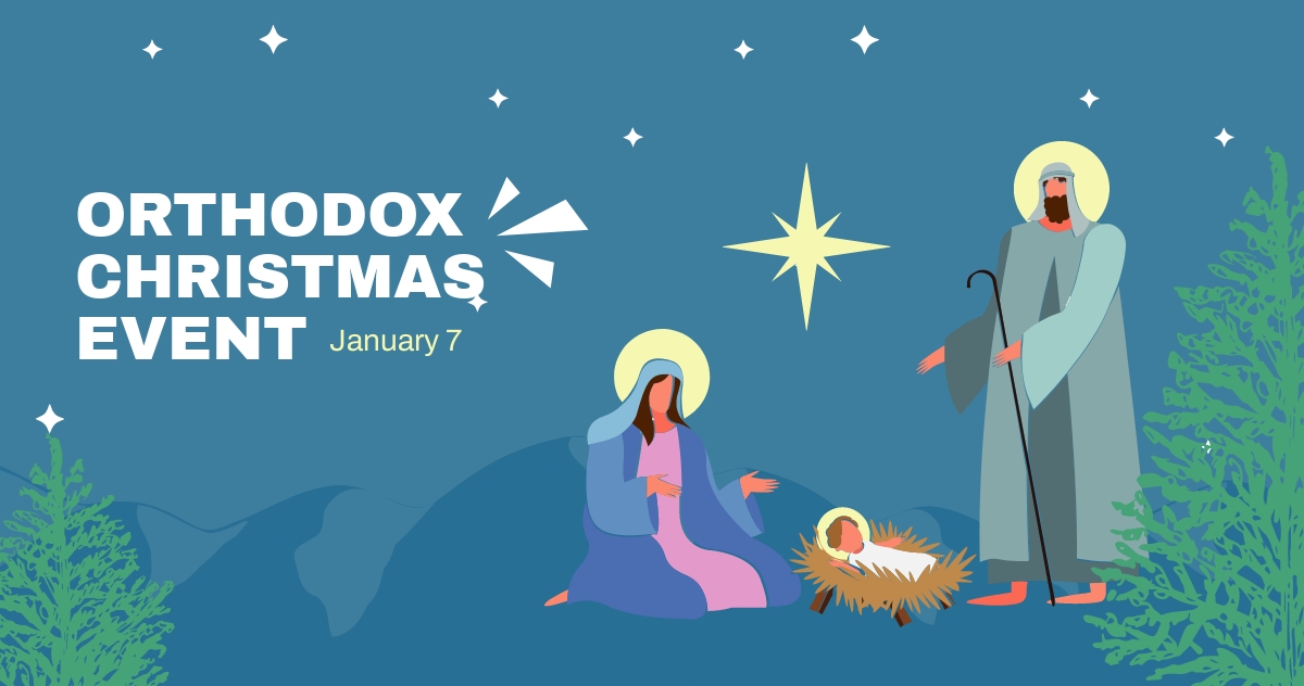 Orthodox Christmas Event Facebook Post Template