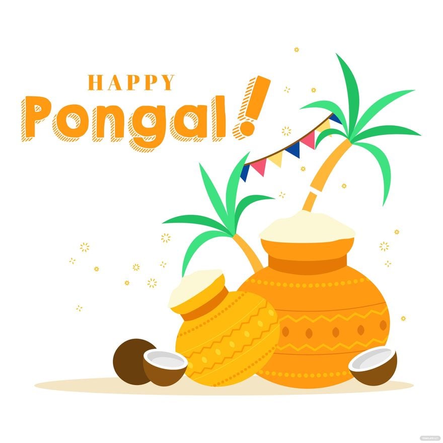 Happy Pongal Vector in Illustrator, EPS, SVG, JPG, PNG