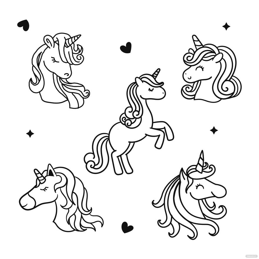Free Unicorn Doodles Vector