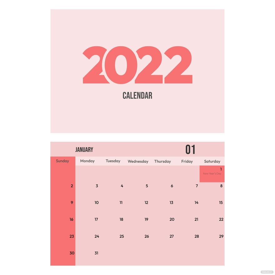 Free Blank January 2022 Calendar Vector