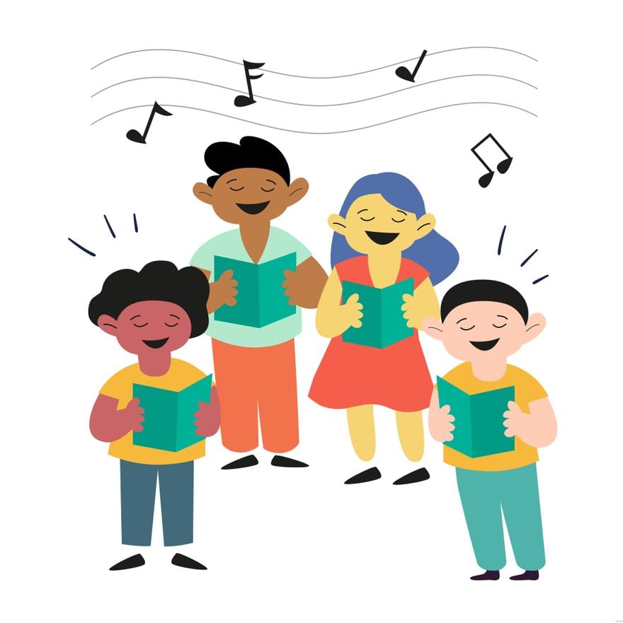 Free Children Singing Illustration