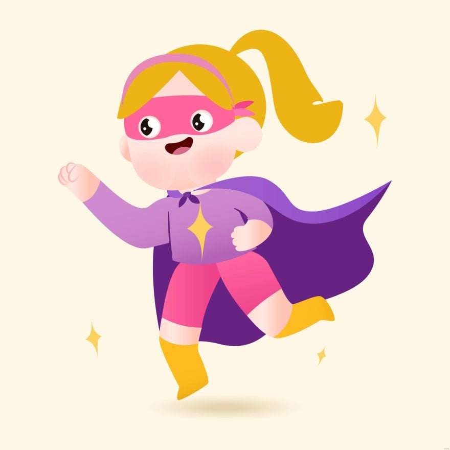 Kid Superhero Illustration in Illustrator, EPS, SVG, JPG, PNG