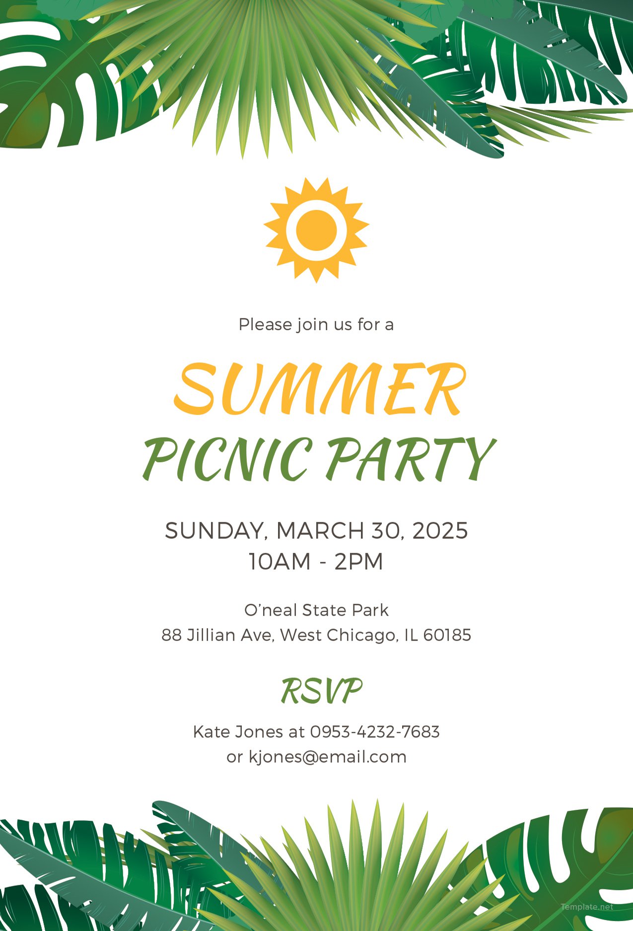 Free Summer Picnic Party Invitation Template In Microsoft Word Microsoft Publisher Adobe 