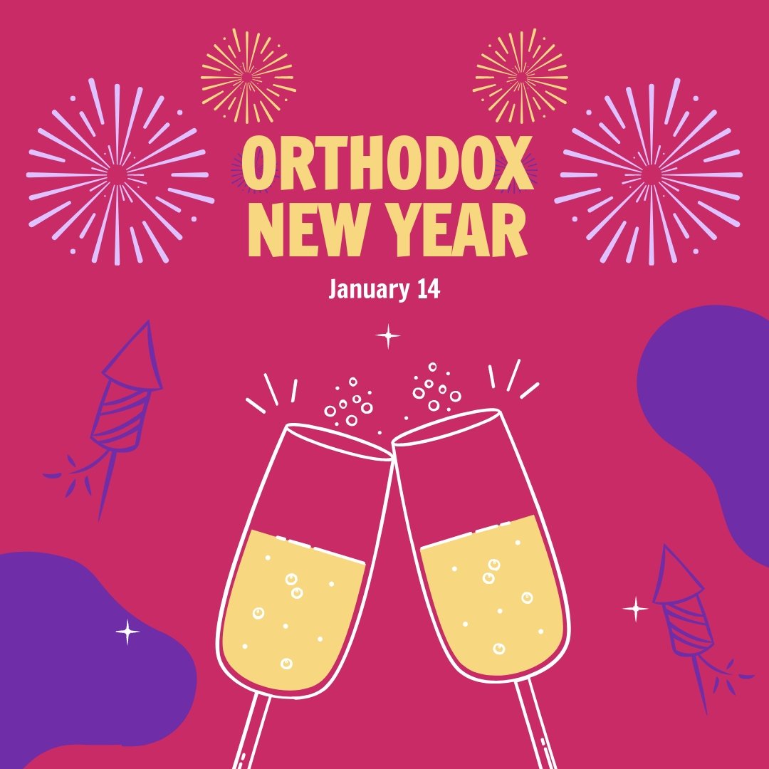 Free Happy Orthodox New Year Instagram Post Template