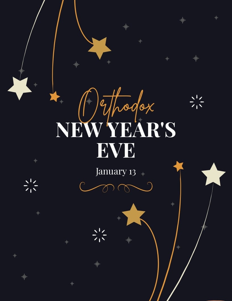 Orthodox New Year Eve Flyer Template