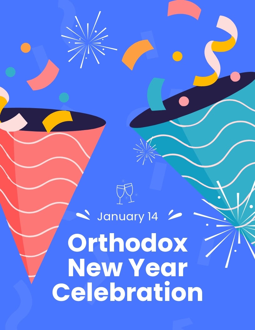 Orthodox New Year Celebration Flyer Template
