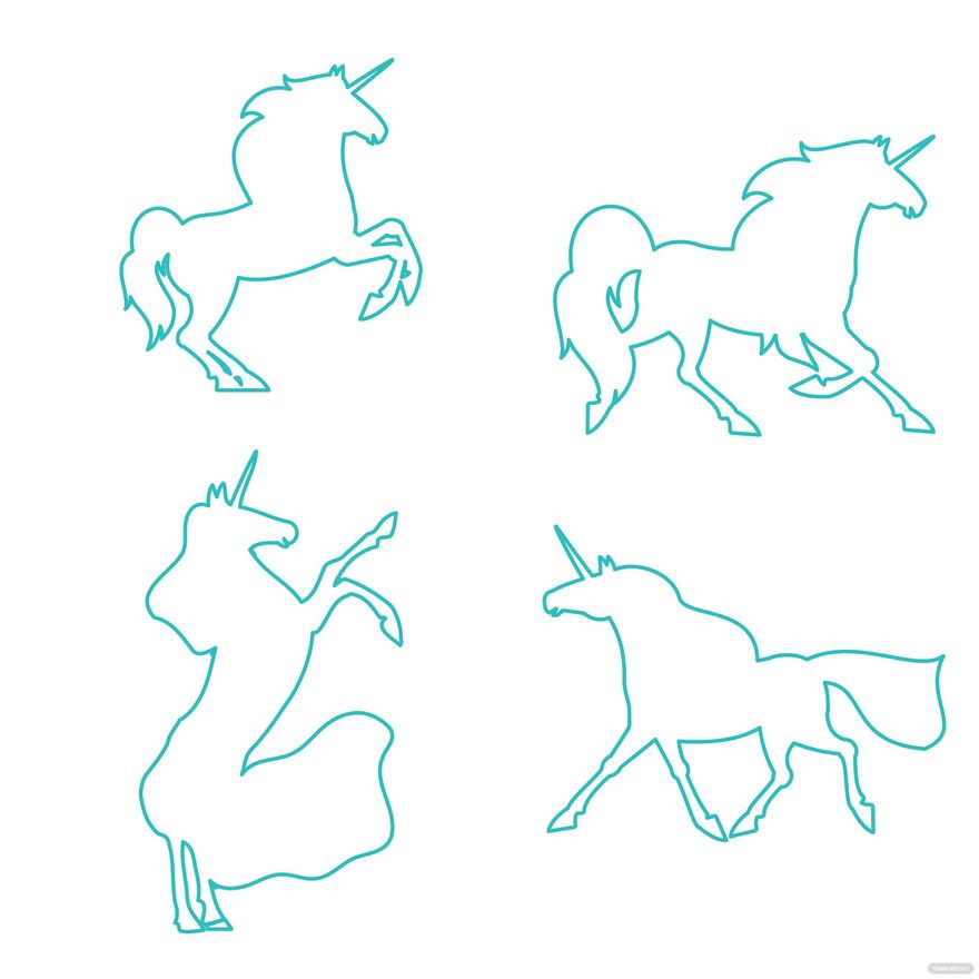Free Unicorn Outline Vector