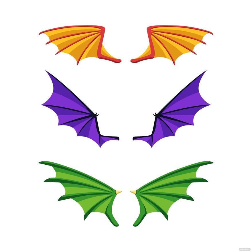 Dragon Wings Vector in Illustrator, EPS, SVG, JPG, PNG