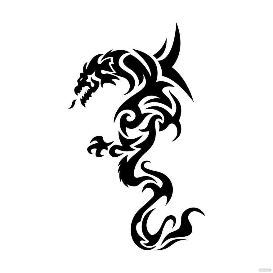 Free Tribal Dragon Vector in Illustrator, EPS, SVG, JPG, PNG