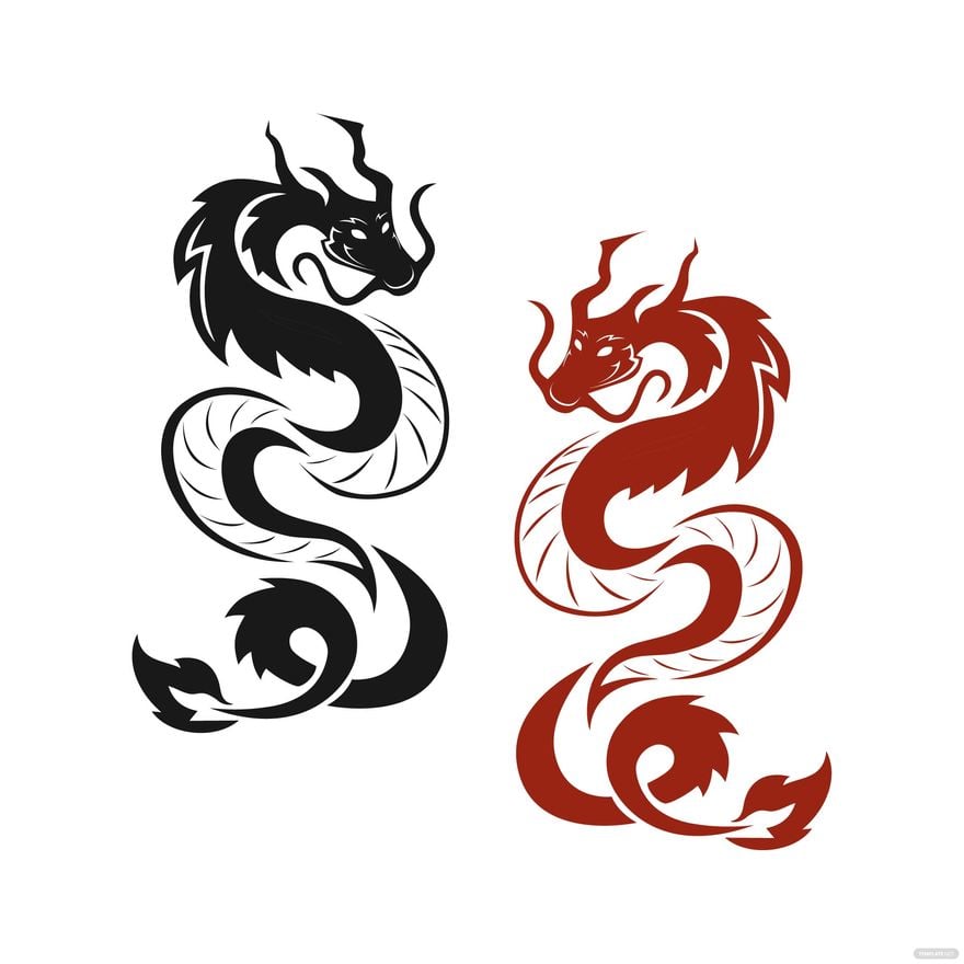 Dragon Tattoo Vector in Illustrator, EPS, SVG, JPG, PNG