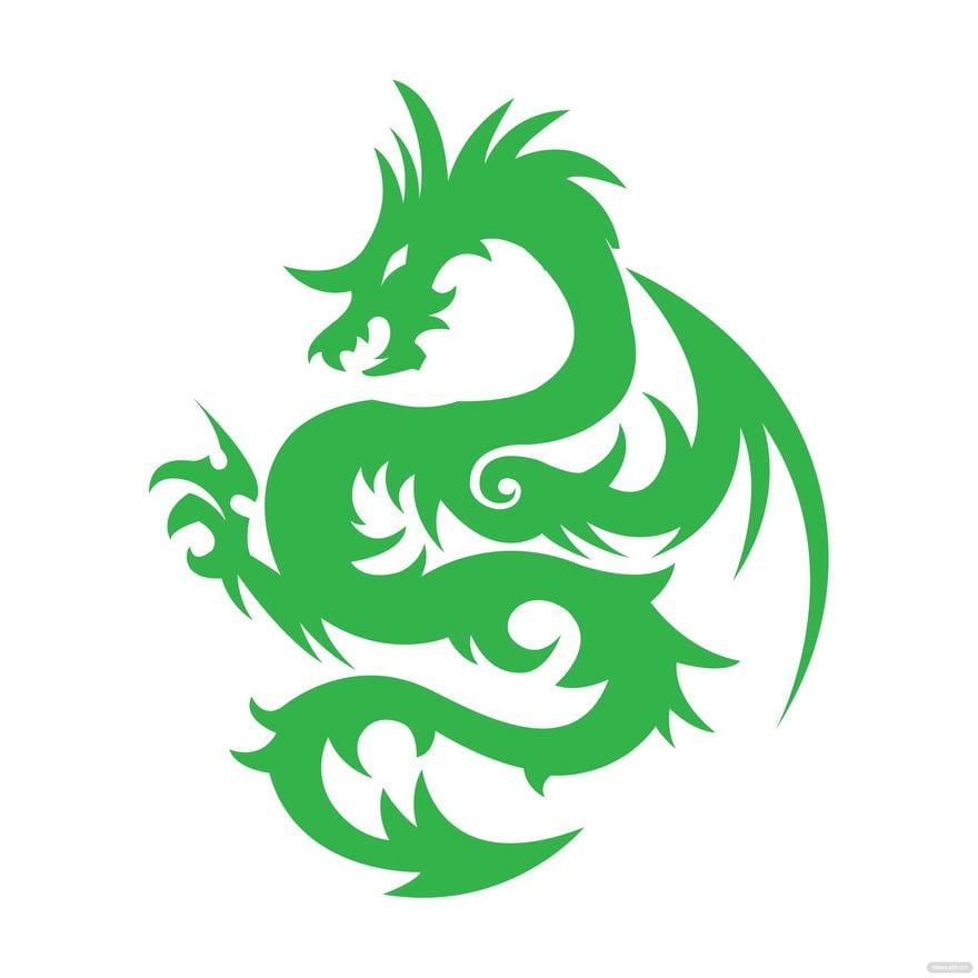 Green Dragon Vector in Illustrator, EPS, SVG, JPG, PNG