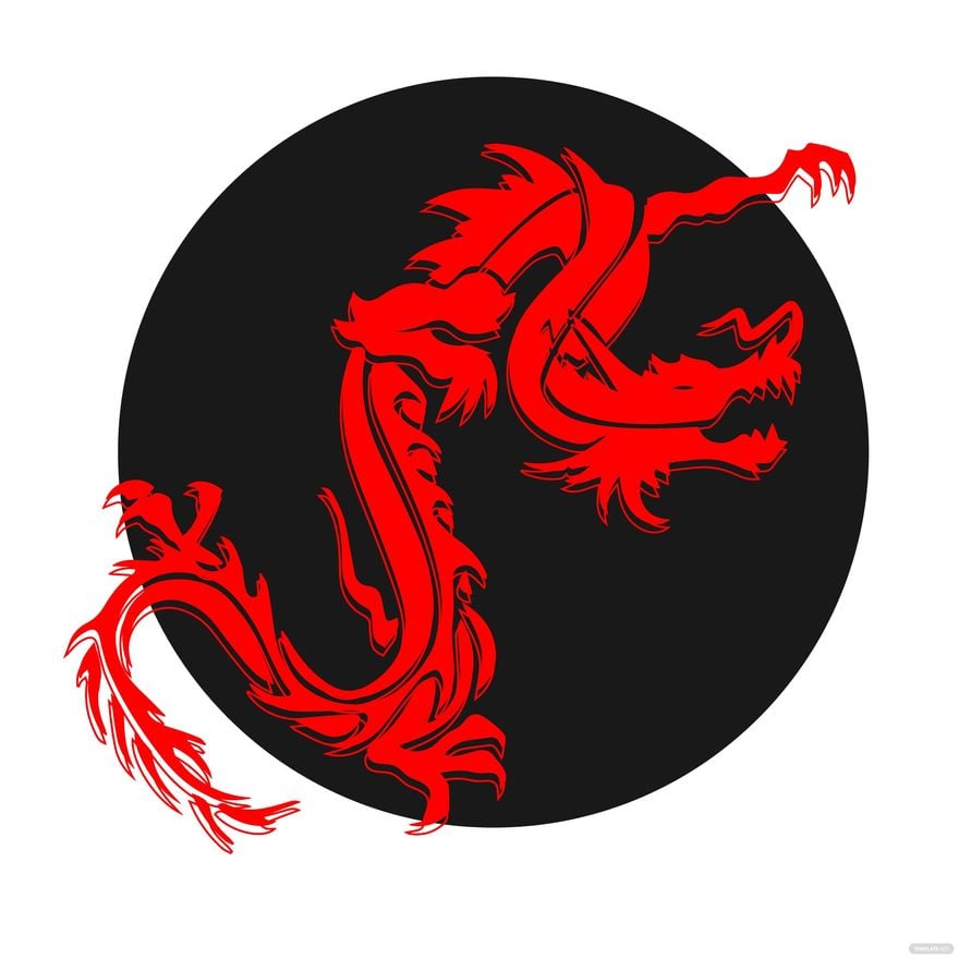 Traditional Dragon Vector in Illustrator, EPS, SVG, JPG, PNG