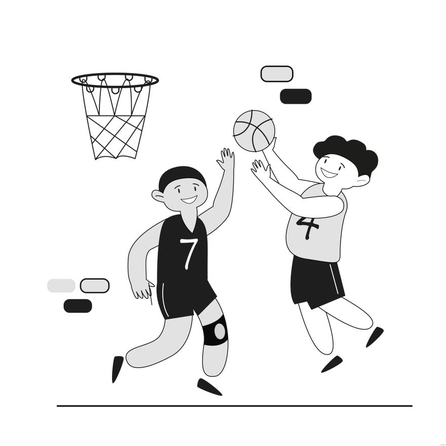 Black and White Sports Illustration