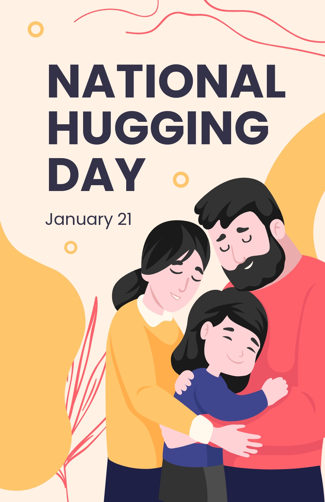 National Hugging Day Poster Template
