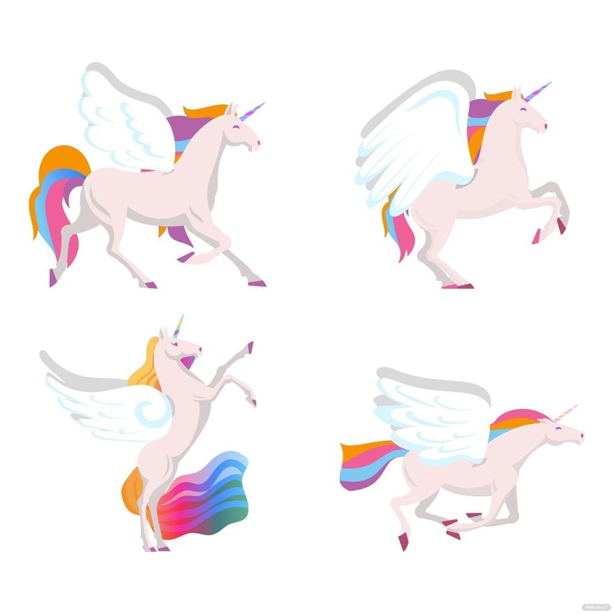 Winged Unicorn Vector In Illustrator Svg Eps Png Download