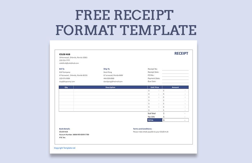 Receipt Format Template