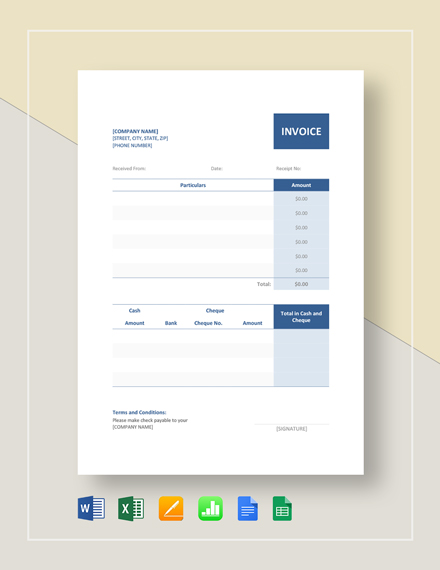 Official Receipt Template - Google Docs, Google Sheets, Excel, Word ...