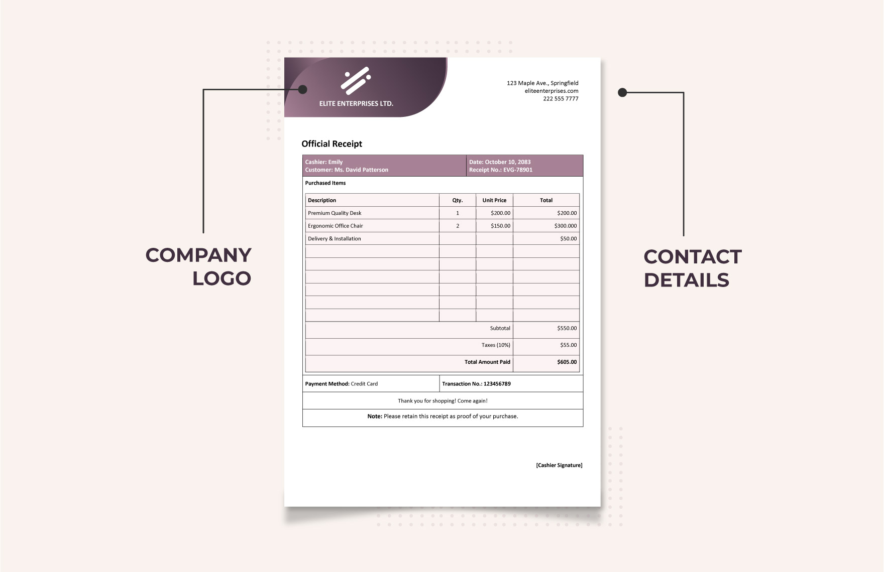Official Receipt Template Download in Word, Google Docs, Excel, PDF