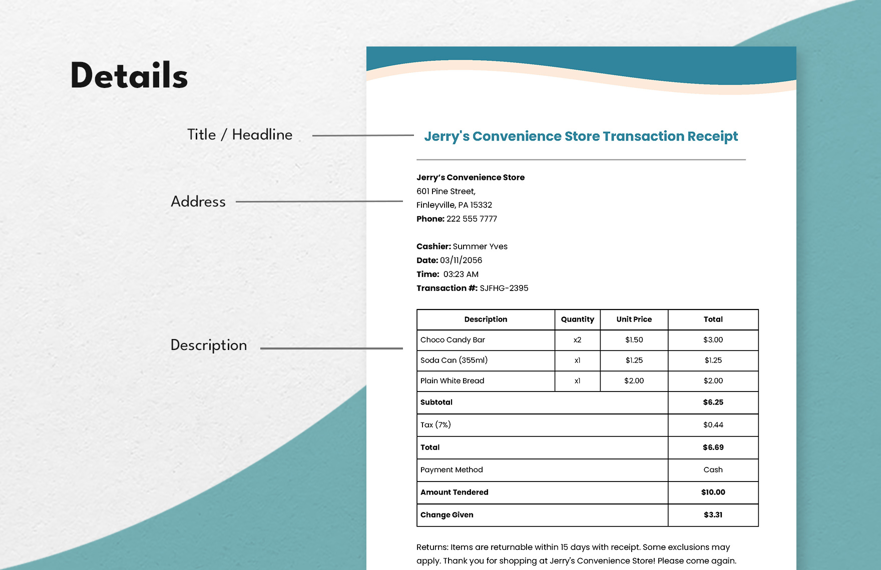 Free Blank Receipt Template Download in Word Google Docs Excel PDF