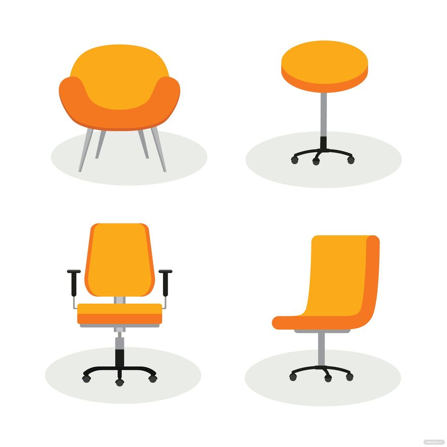 Office Chair Vector in Illustrator, EPS, SVG, JPG, PNG
