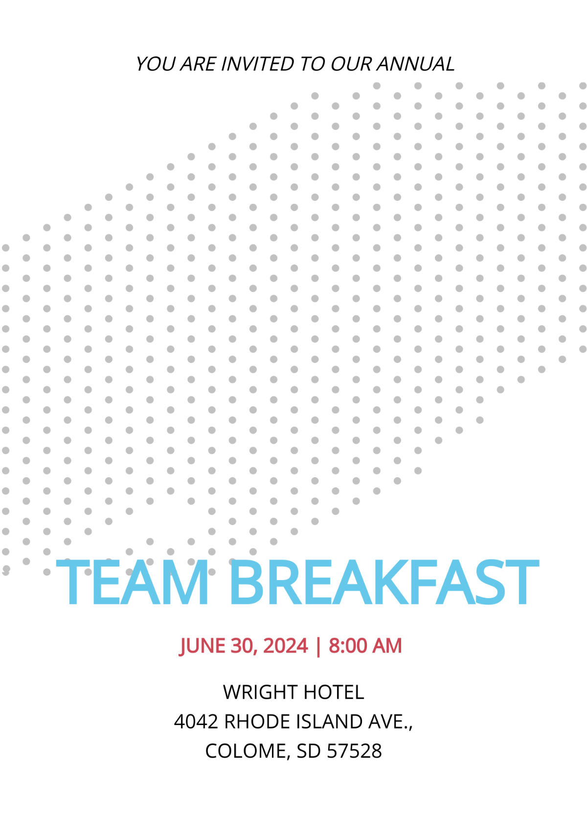 Team Breakfast Invitation Template