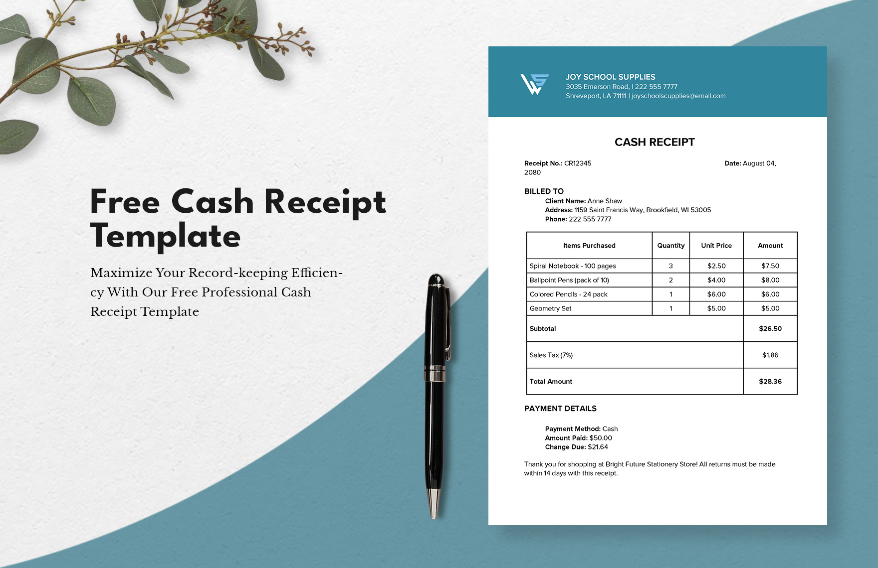 Cash Receipt Template