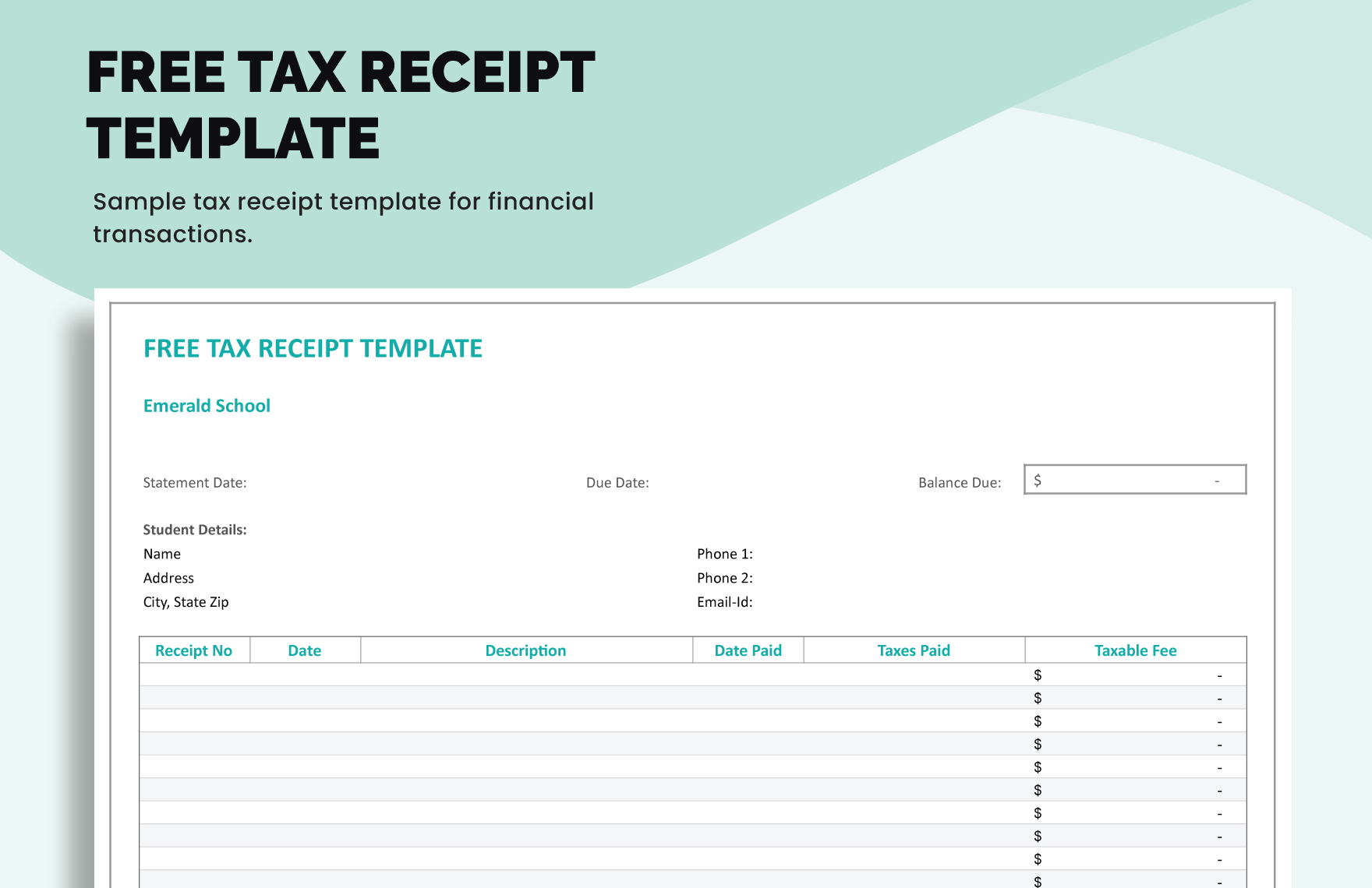 excel tax template